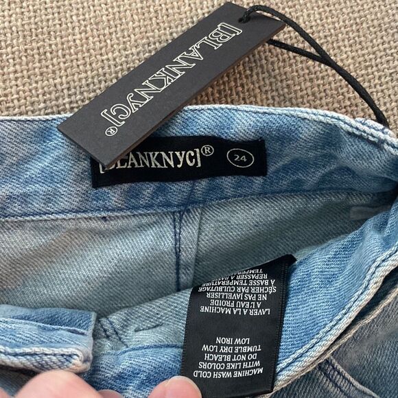 NWT Blank NYC Light Blue Jean Belted Shorts Size 24 - Picture 12 of 12
